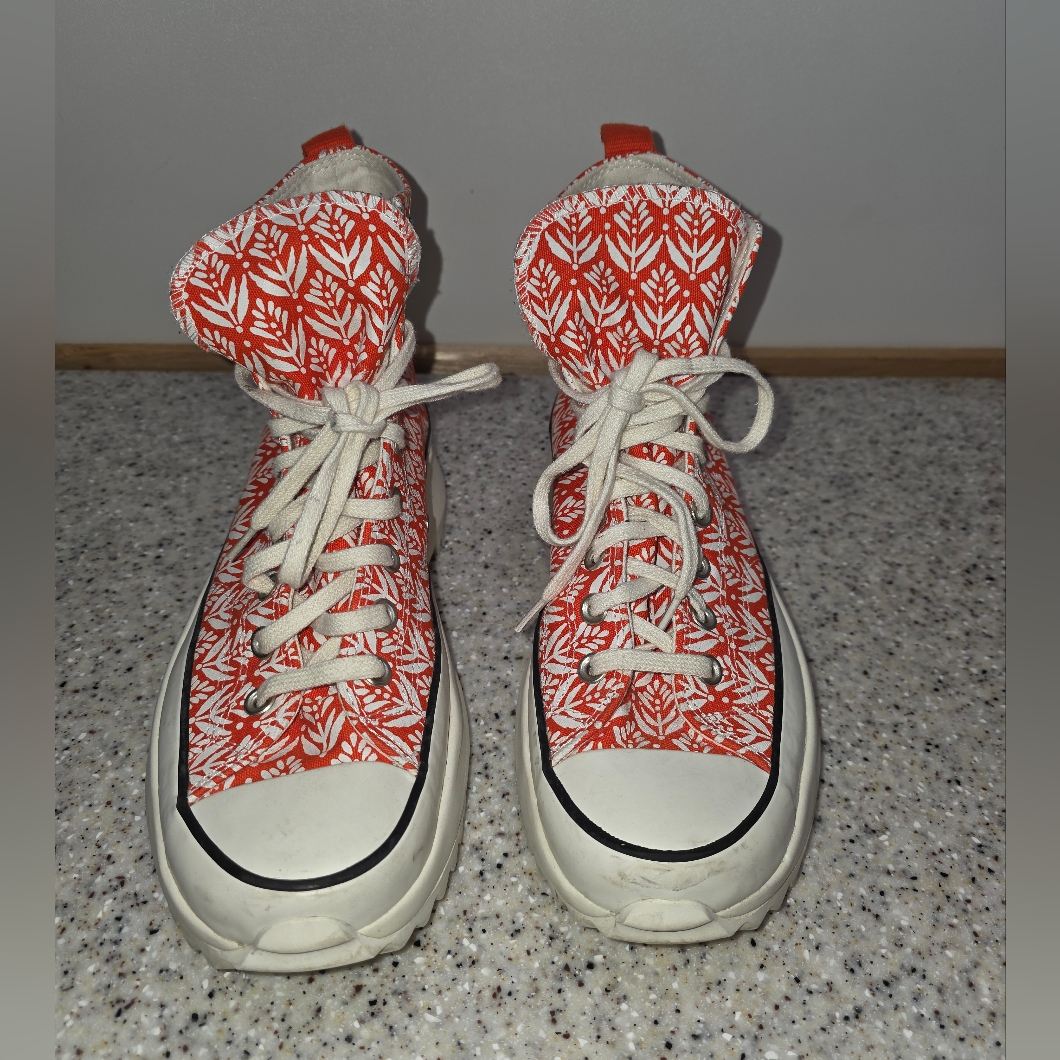 Converse Run Star Hike Hi Summer Spirit Shoes W 12/ Men 10.5 Bright Poppy Canvas